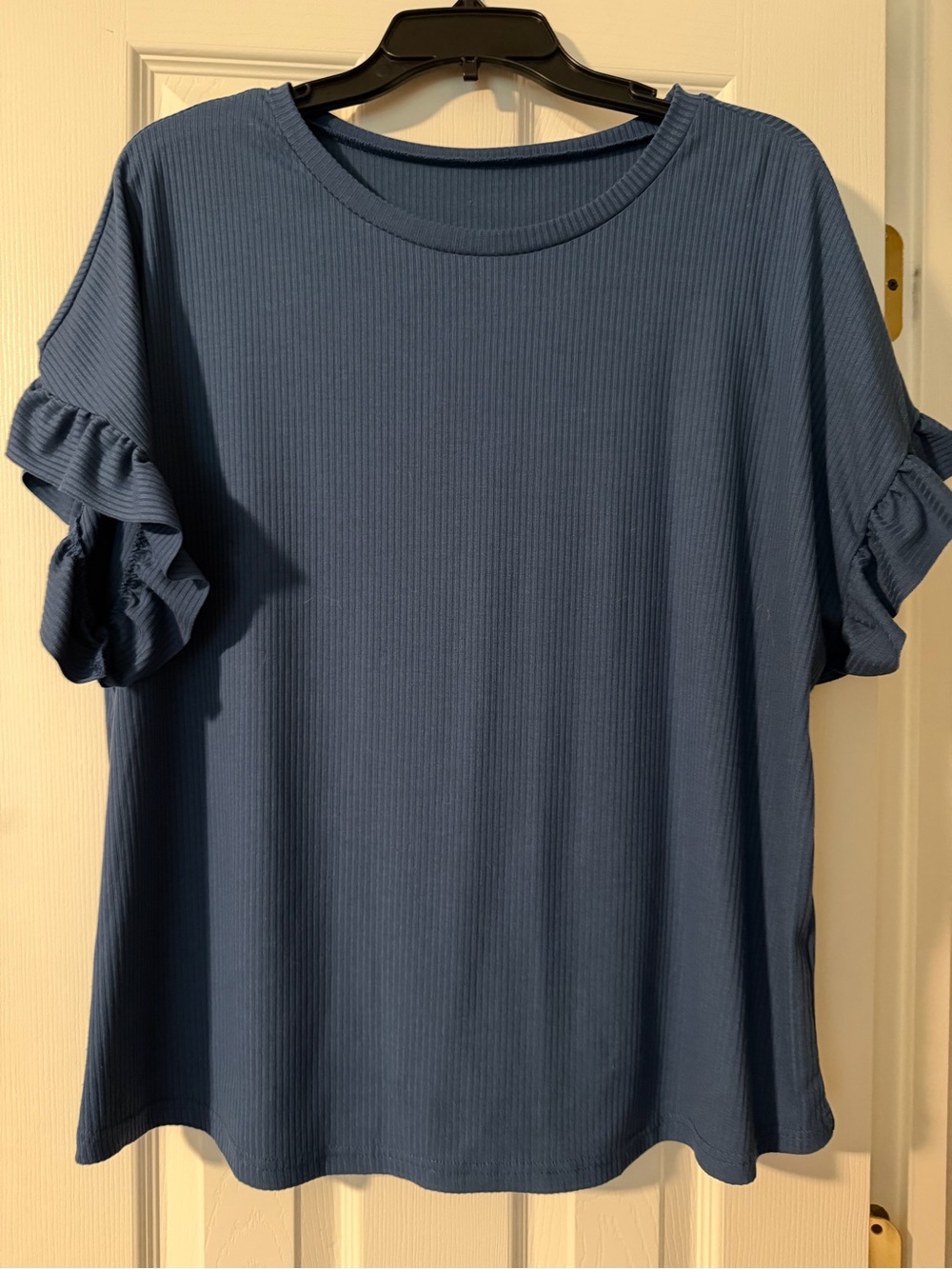 Women’s Blue Ruffle Sleeve Top
